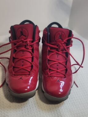 Jordan Red Gloss Patent Basketball Sneakers